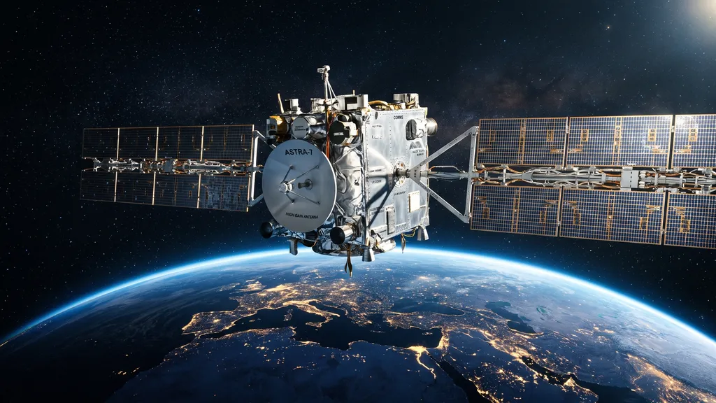 Orbital mechanics and cosmos illustration